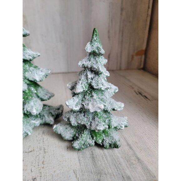 transpac Pine green tree glitter unique home decor Xmas figure set - Picture 3 of 8